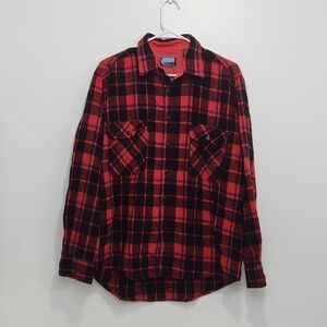 Vintage Fieldmaster Wool Flannel Button Down Shirt Men's Sz Large EUC NICE